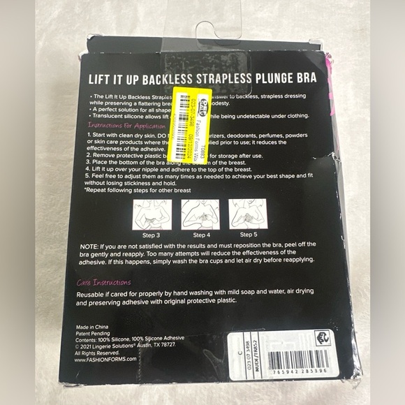 Lingerie Solutions Lift It Up Backless Strapless Plunge Bra Size C - Picture 3 of 3